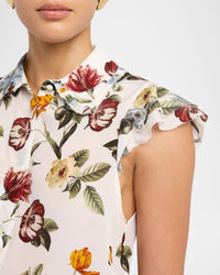 Alice + Olivia - Martel Flutter Sleeve Blouse