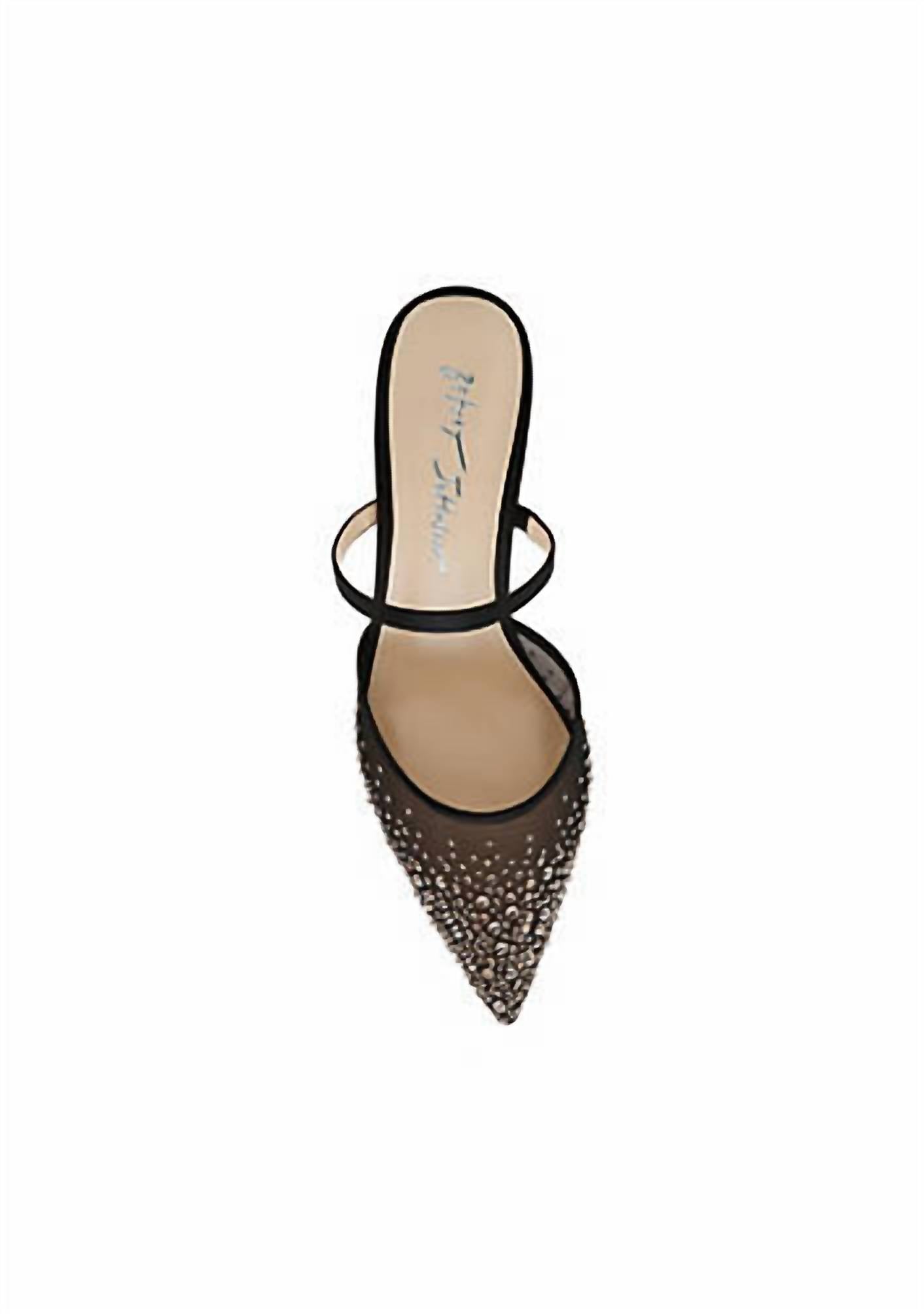 Betsey Johnson - Women's Tomy Mesh Rhinestone Mule Heels