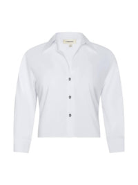 L'Agence Fawn Panther Print Shirt in ivory multi floral scarf - women's shirt - alternate view