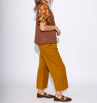 Ivy Jane Floral Flair Puff Sleeve Top in brown - women's blouse - view 8