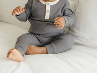 Quincy Mae - Kids' Ribbed Long Sleeve Henley Top