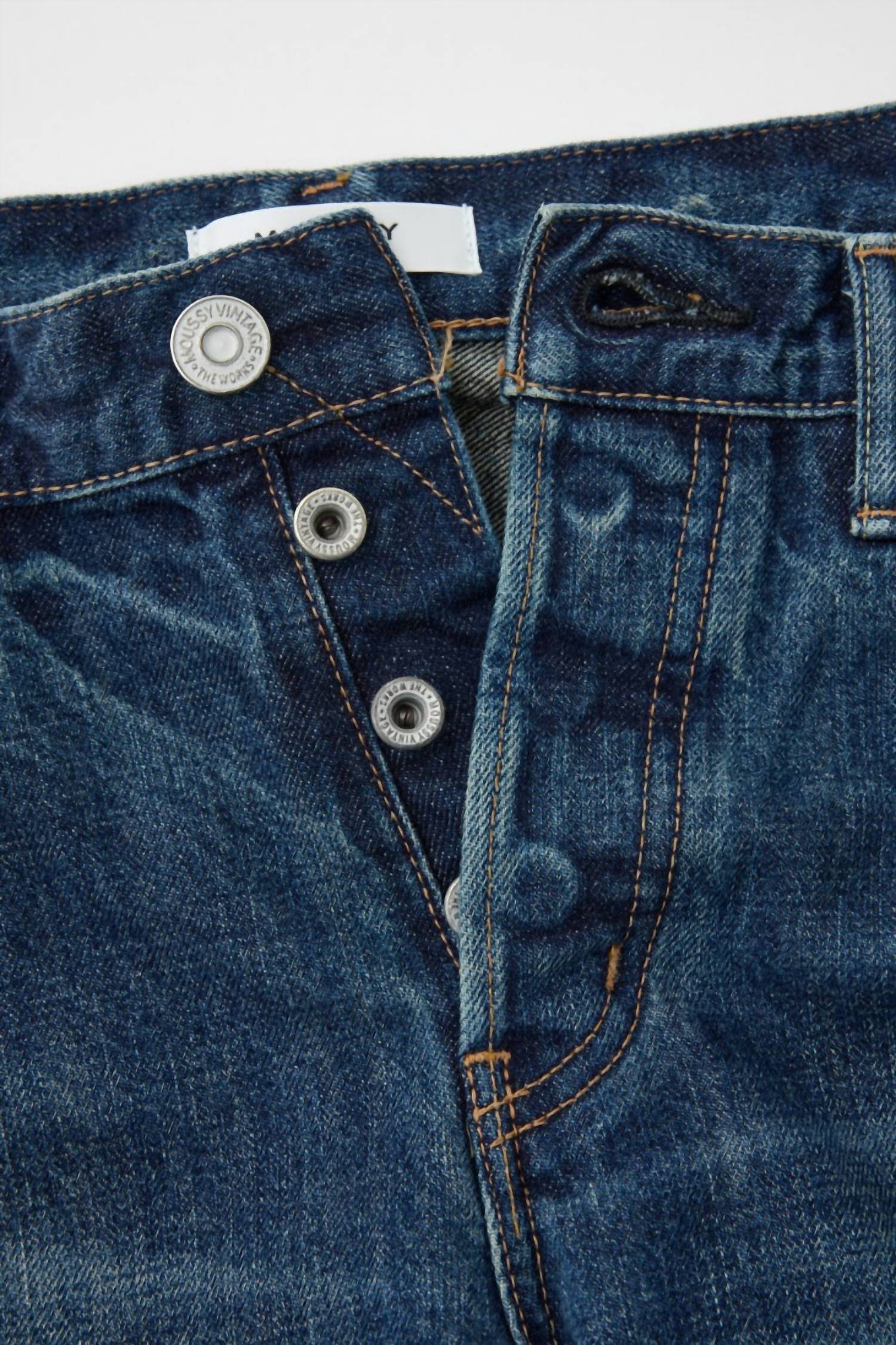 Moussy Women's Vintage Mcdavid Straight Baggy Jeans in dark blue - women's jeans - view 4