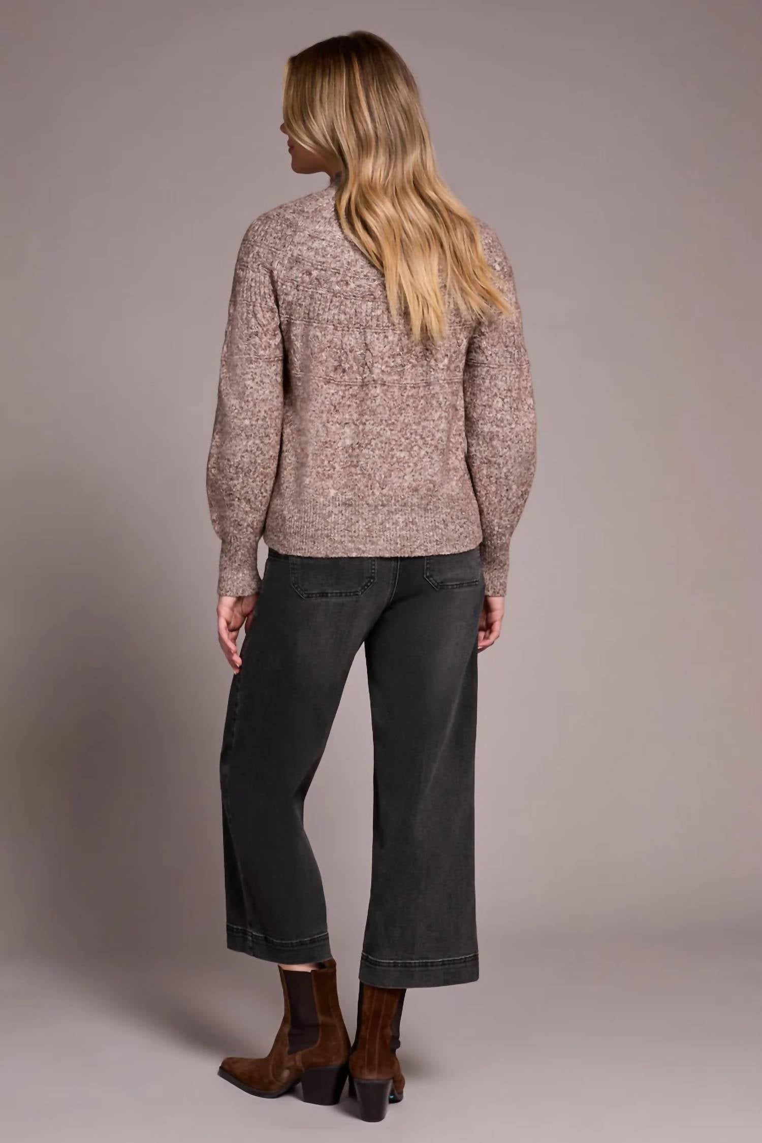 Tribal - Two Tone Mock Neck Sweater