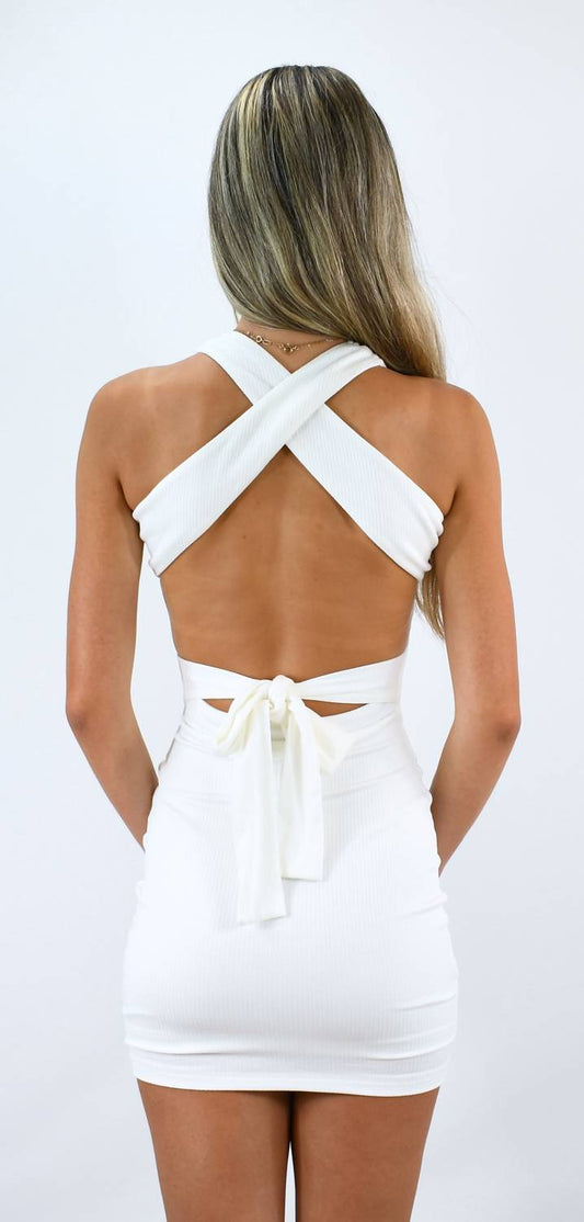Sky To Moon - Cross Examine Ribbed Bodycon Dress