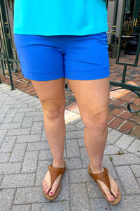 Lulu-B - High Waist Pull-on Shorts With Pockets