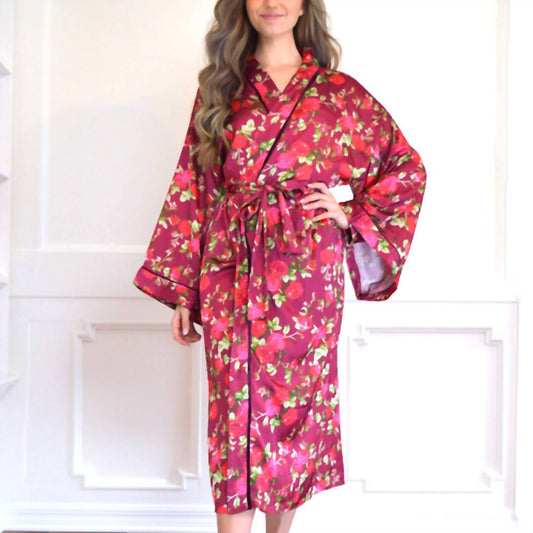 Floral Satin Robe