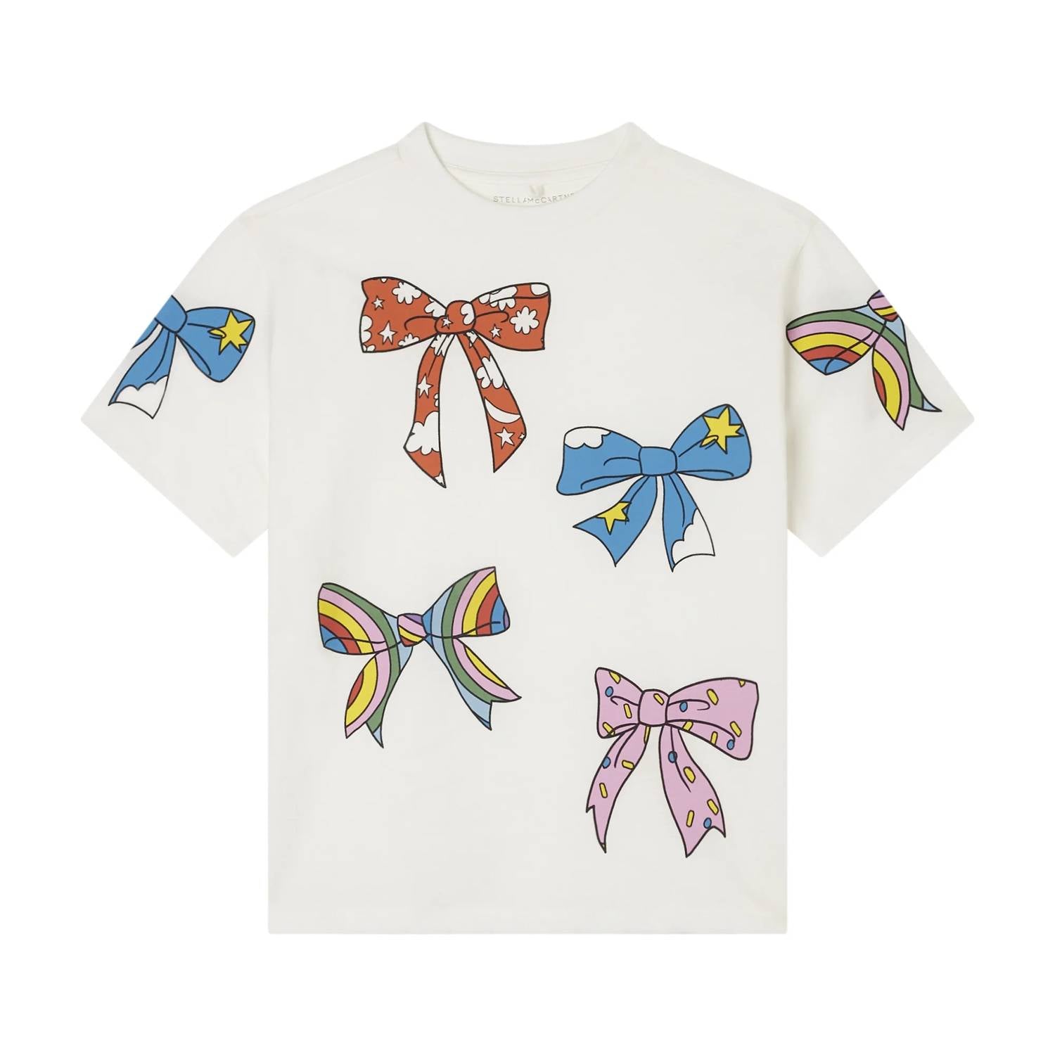 Stella Mccartney - Girls T Shirt With Multicolor Bows Print