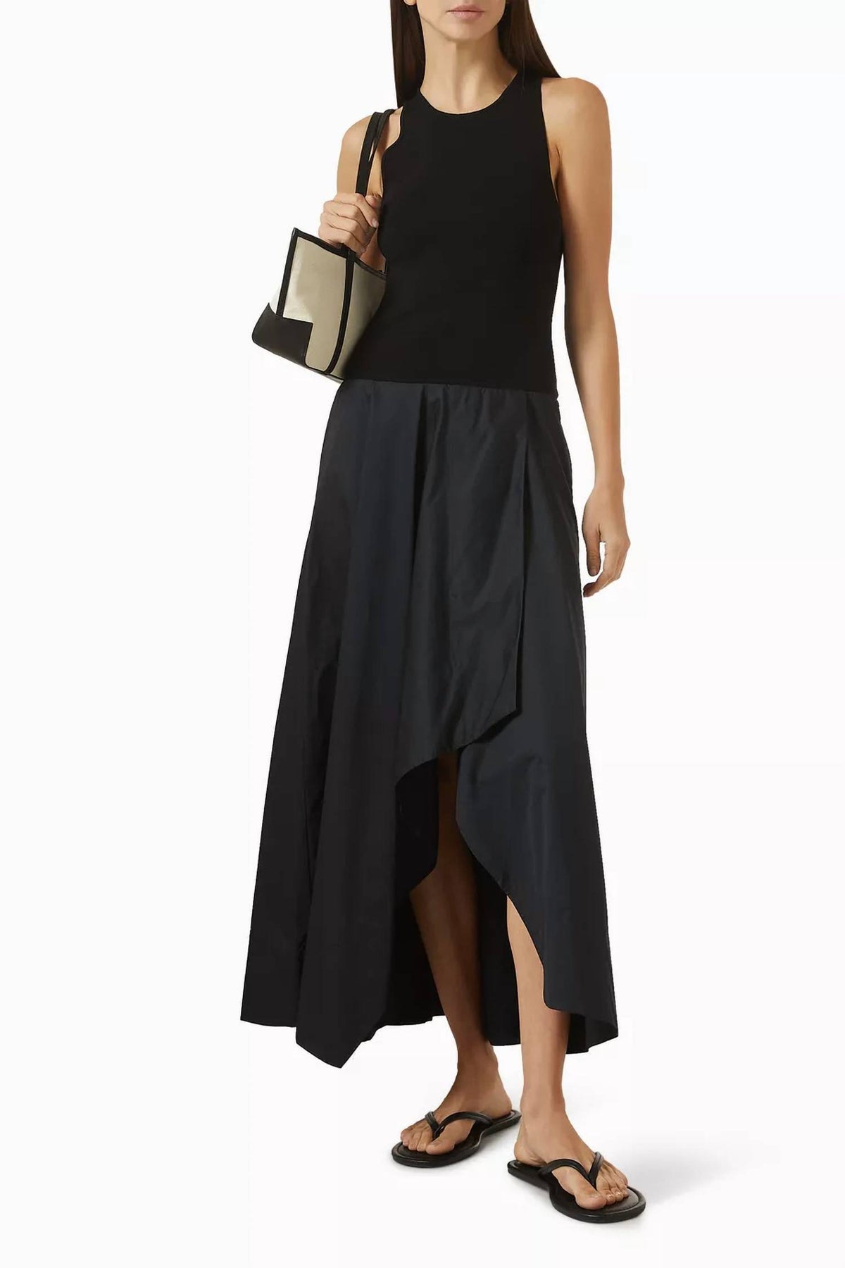 St. Agni - Knit Bodice Asymmetrical Dress