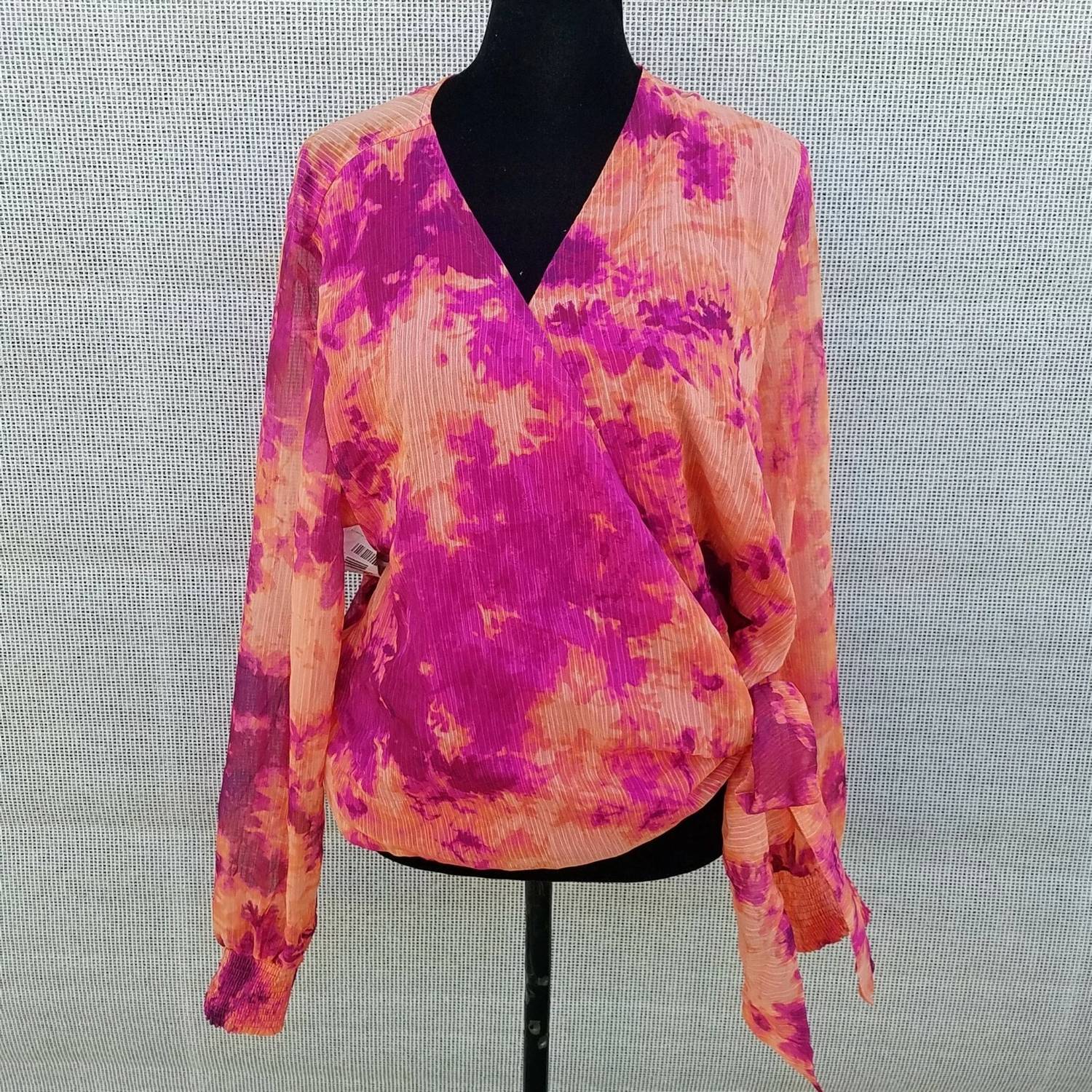 Bar Iii - Long Sleeve Wrap Blouse