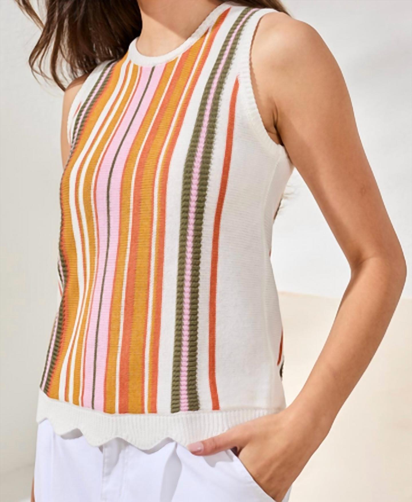 Tribal - Crew Neck Sleeveless Sweater