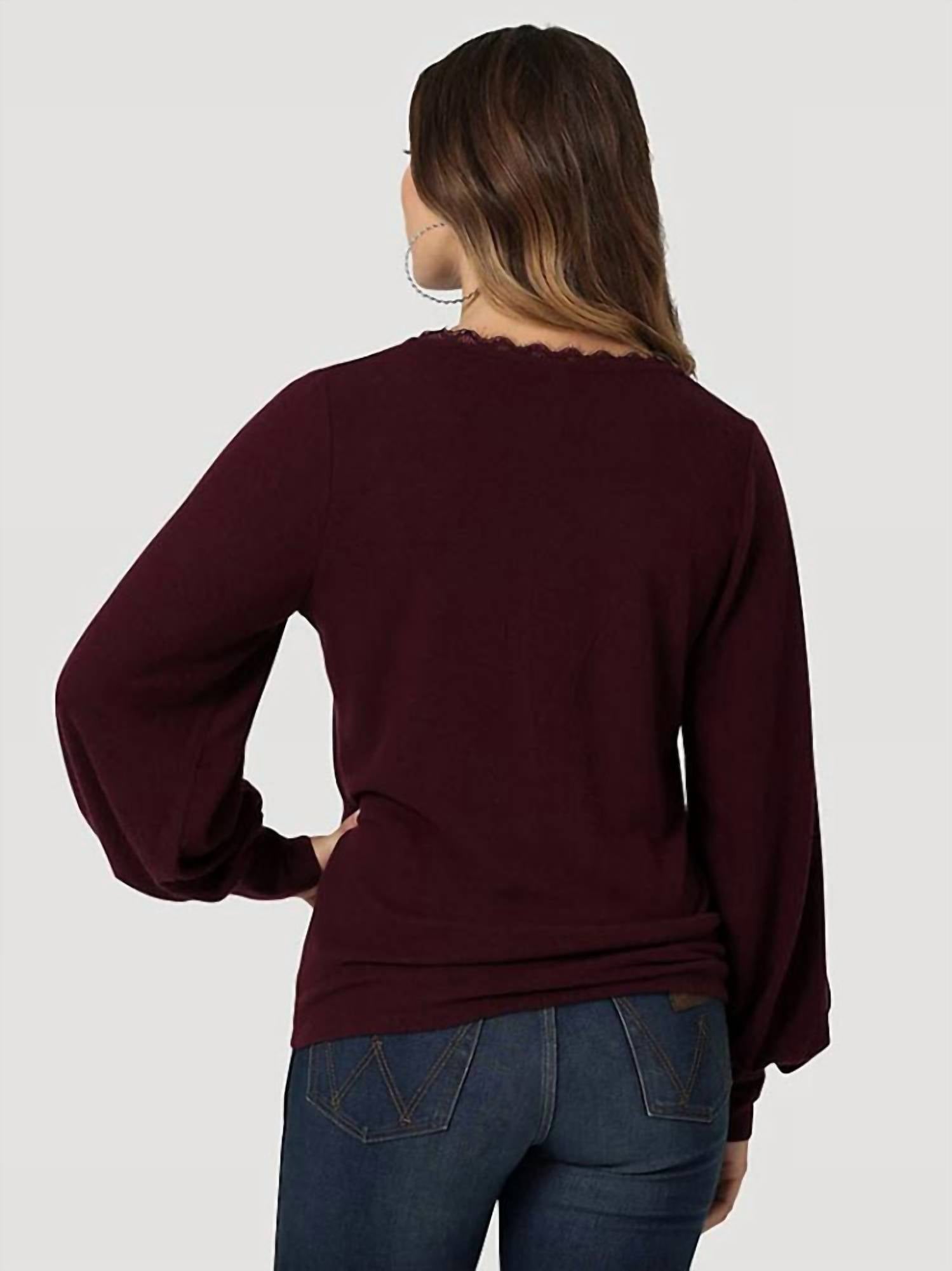 Wrangler - Retro Balloon Sleeve Top