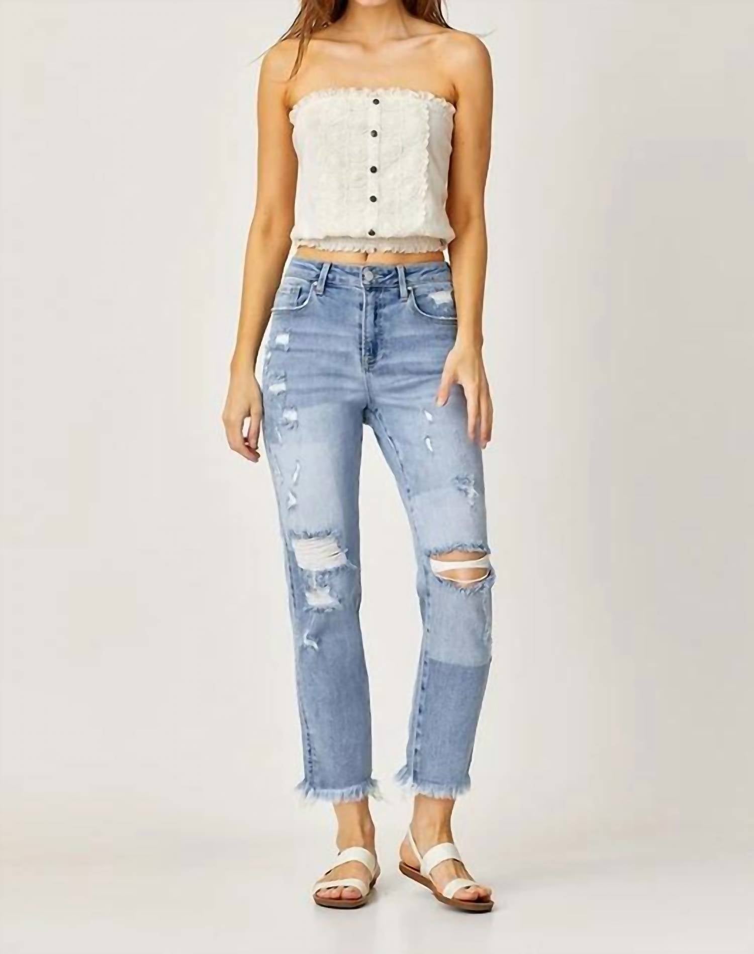 Risen - High Waist Straight Jeans