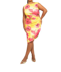 Fashion Szn Curve - Sleeveless Floral Print Midi Dress - Plus Size