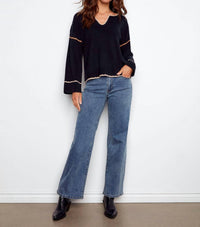 Charlie B - Embroidered Ribbed Sweater