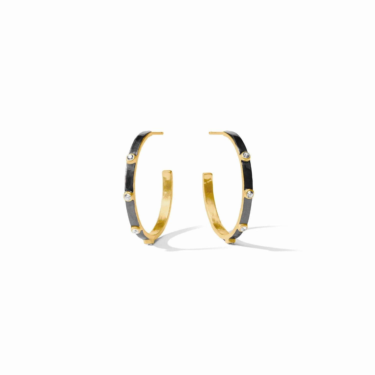 Julie Vos - Women's Crescent Stone Hoop Earrings