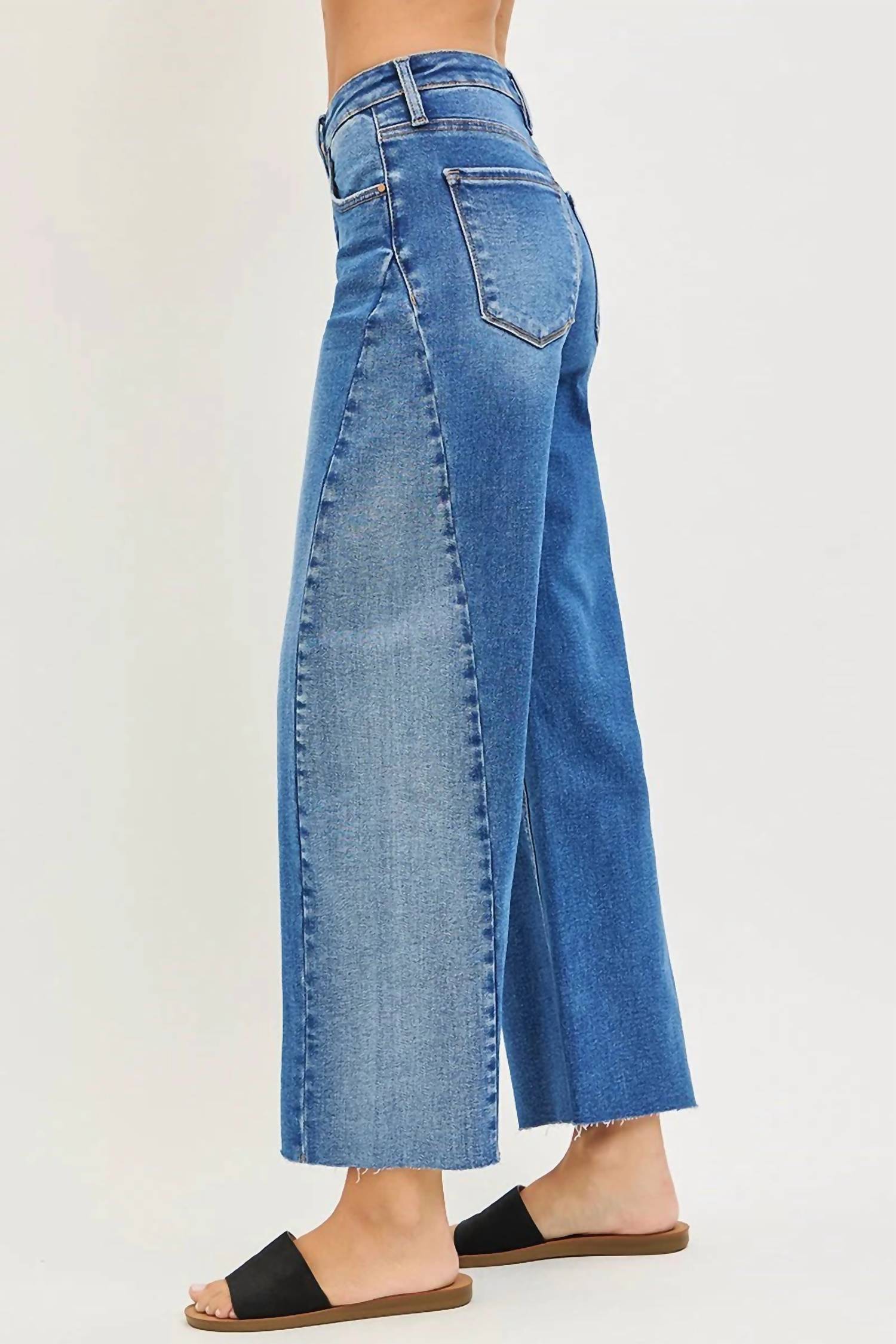 Risen - Slouchy Cropped Barrel Jeans With Contrast Wash