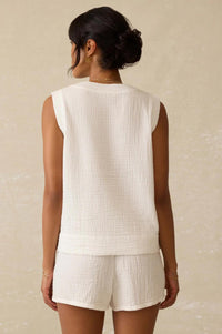 Faherty - Dune Cotton Sleeveless Popover Top