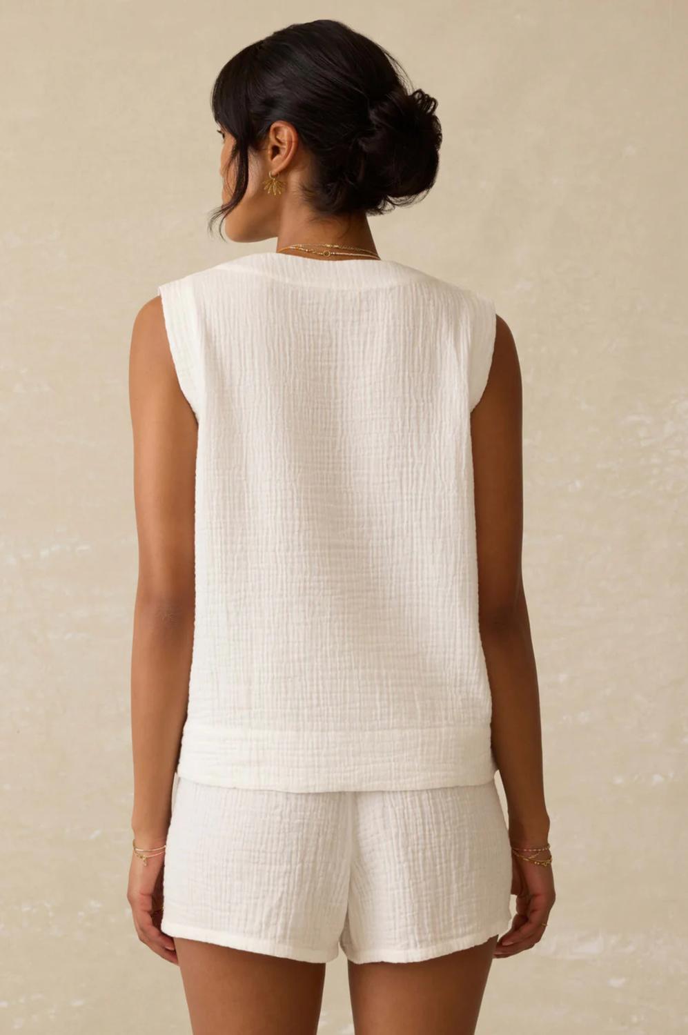 Faherty - Dune Cotton Sleeveless Popover Top