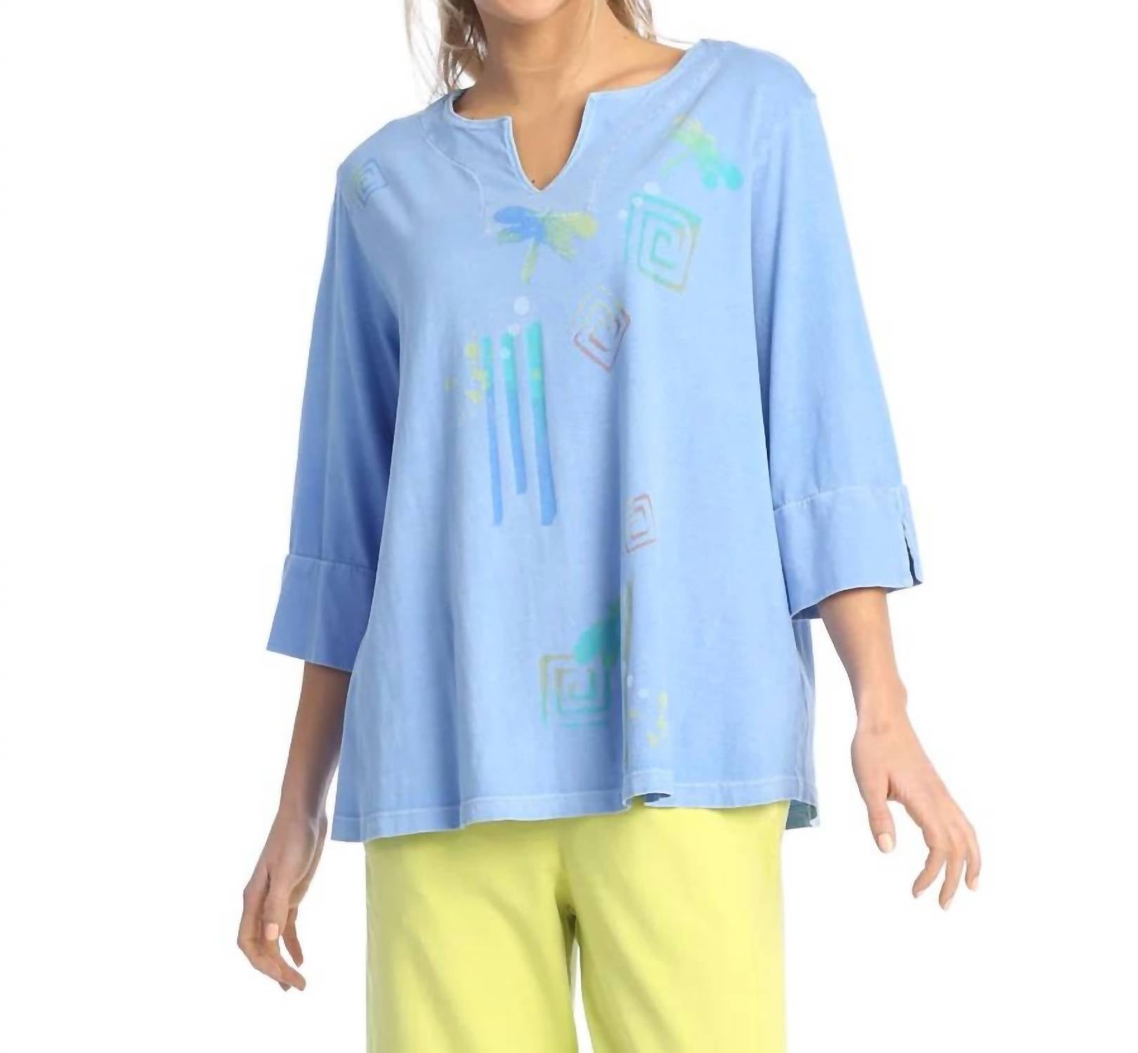 Jess & Jane - Sky High Pigment Dyed Cotton Jersey Top