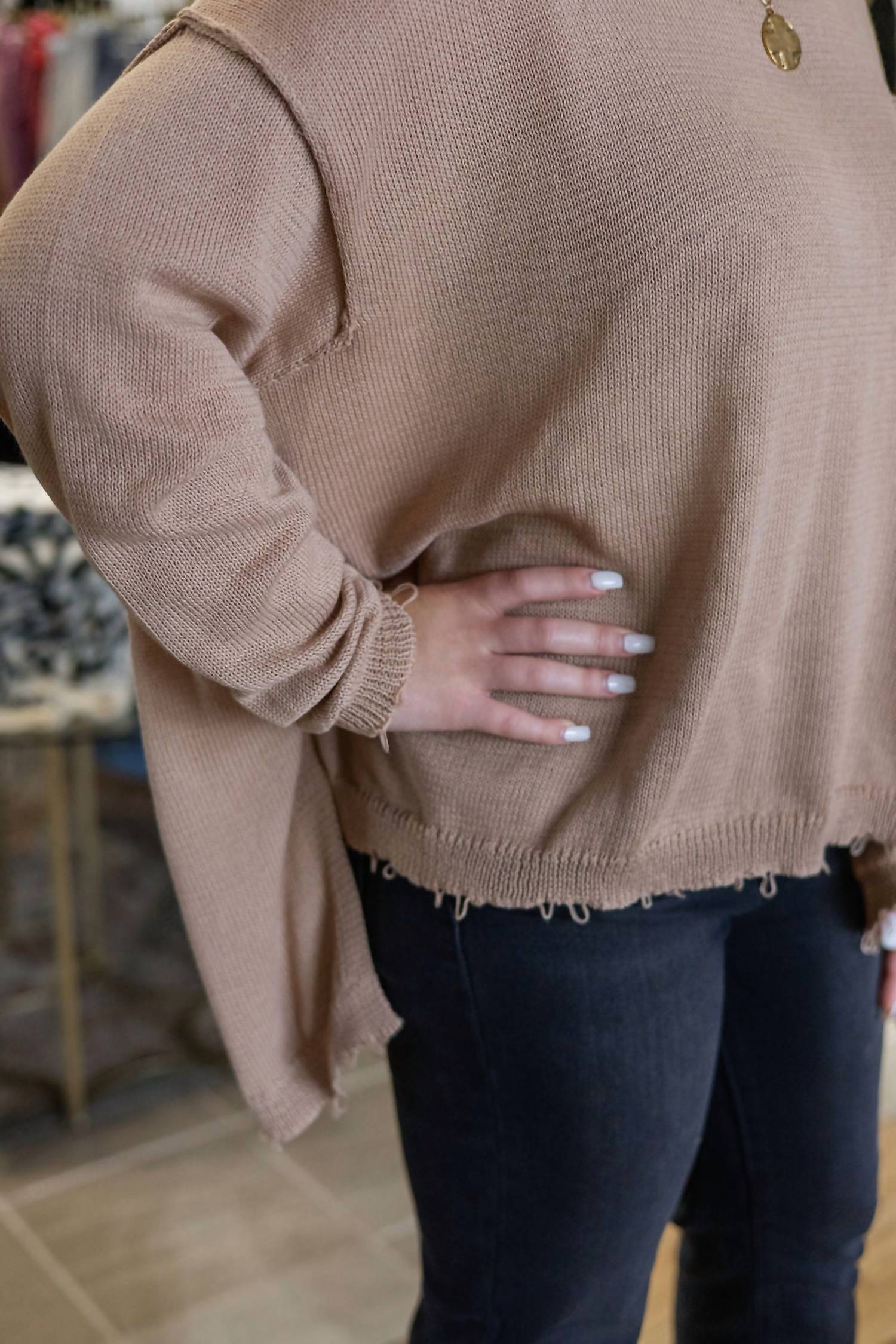 Easel - Makenzie Knitted Destructive Sweater