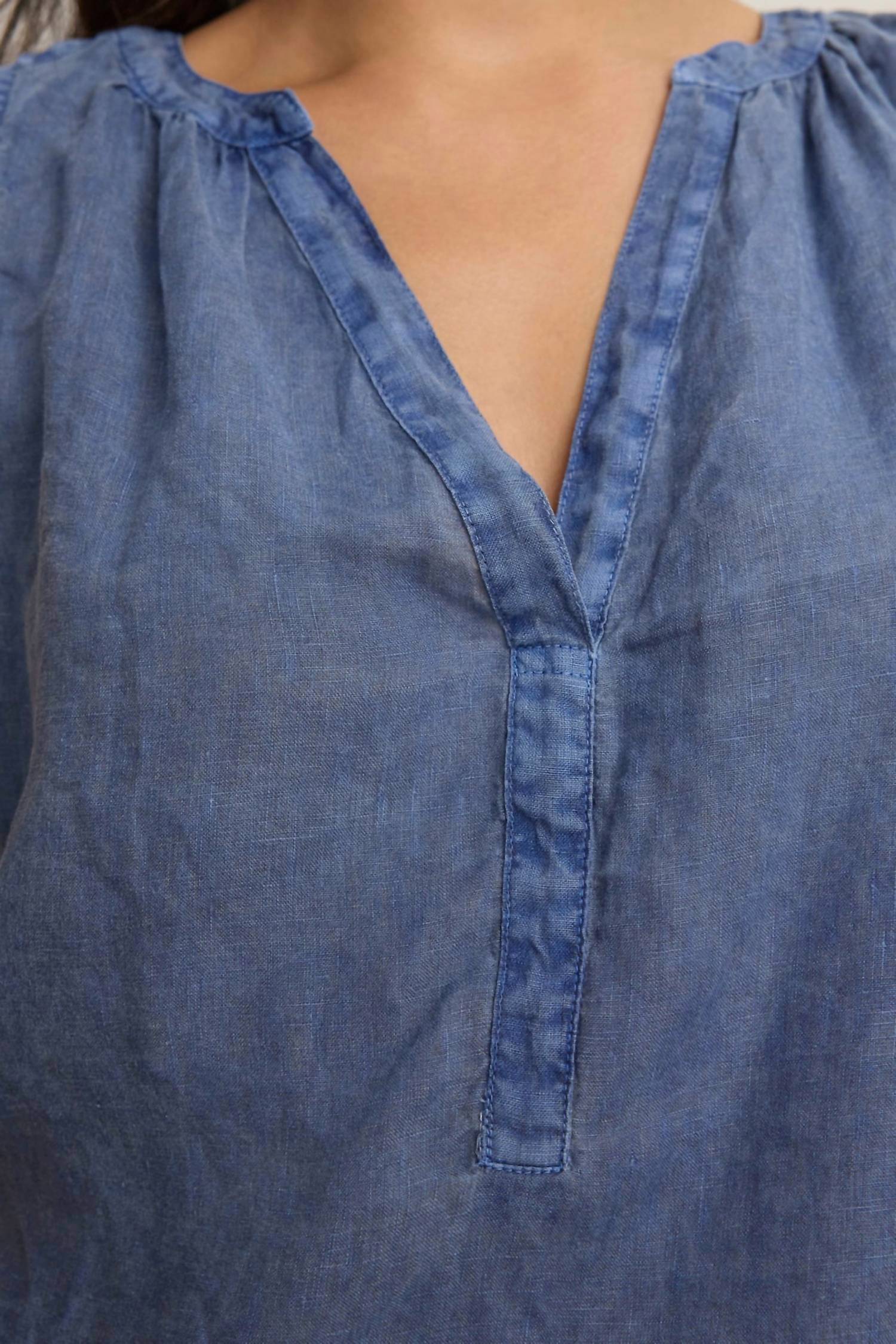 Velvet by Graham & Spencer Tacy Scooped Hemline Top in indigo - women's tank top - view 4