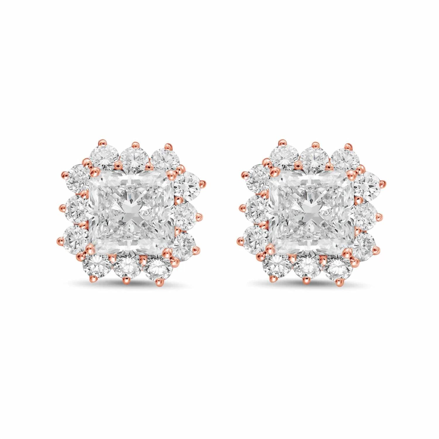 Diana M Jewels - Women's Radiant Lab-Grown Diamond Stud Earrings (6.00 Ct TCW) - Elegant