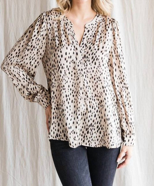 Jodifl - Dot Print Long Sleeves Top