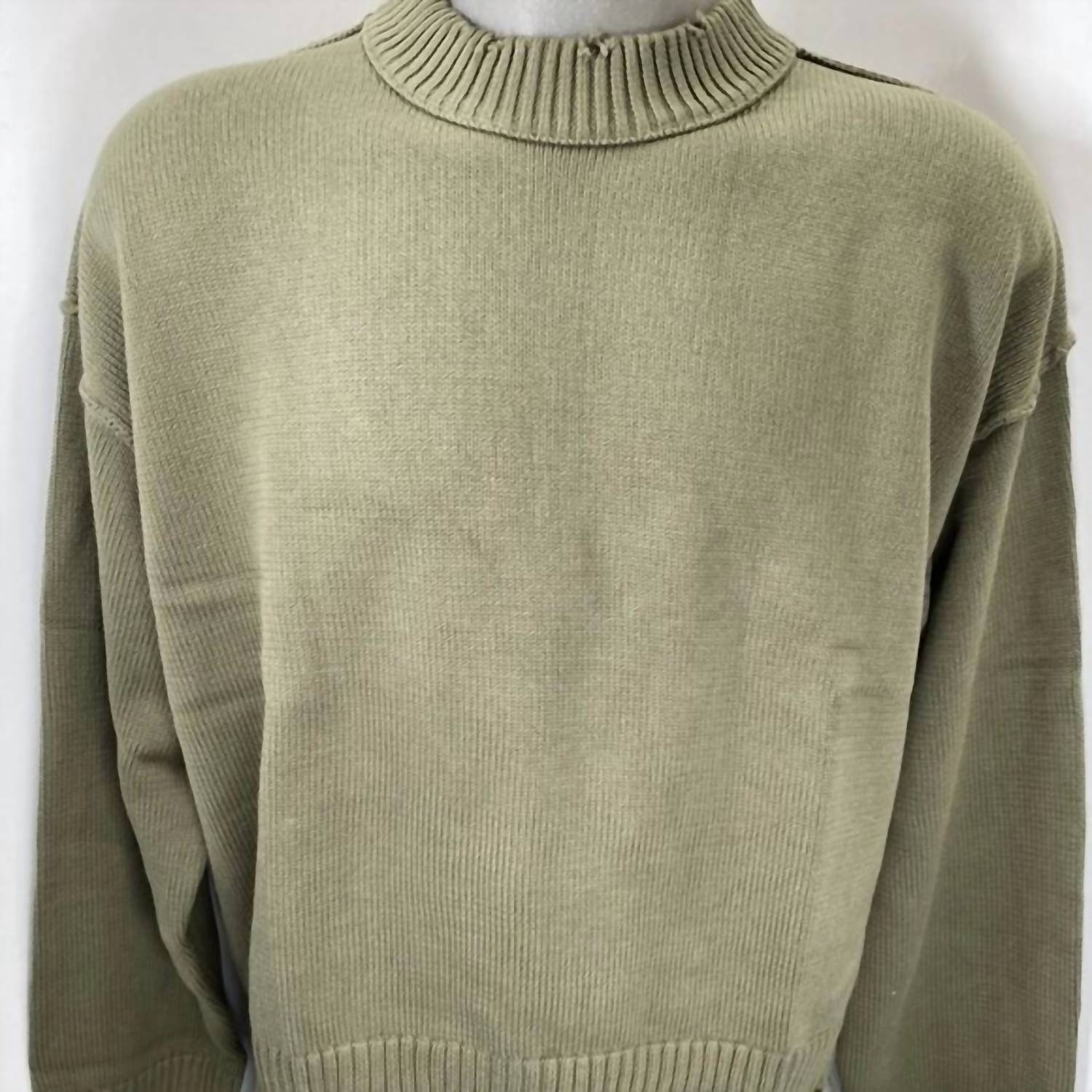 scuffers Unisex Distressed Knit Sweater in green - women's sweater