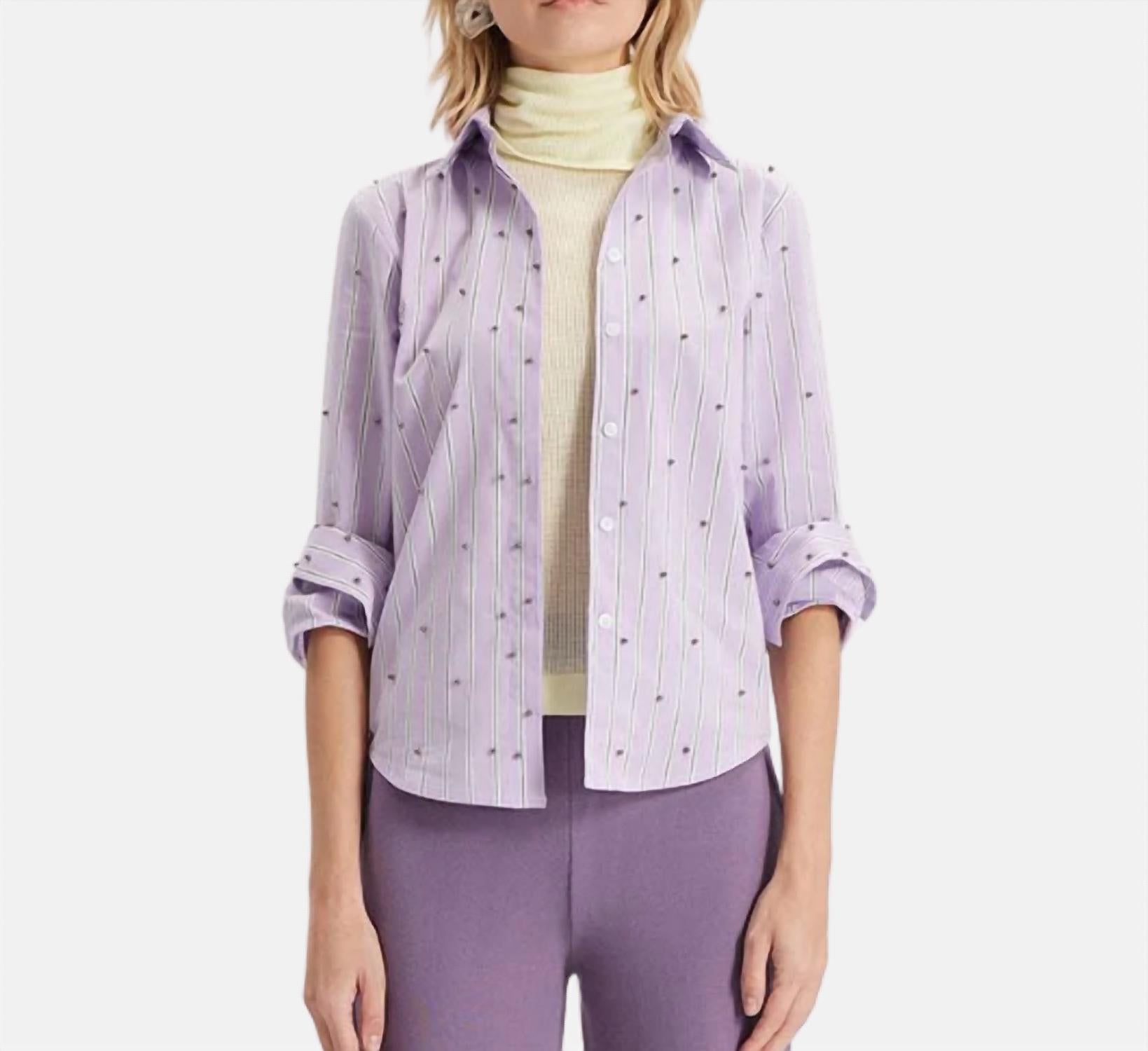 Theo The Label - Echo Mix Stripe Pearly Shirt