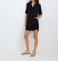 Bella Dahl - Long Sleeve A-Line Shirt Dress