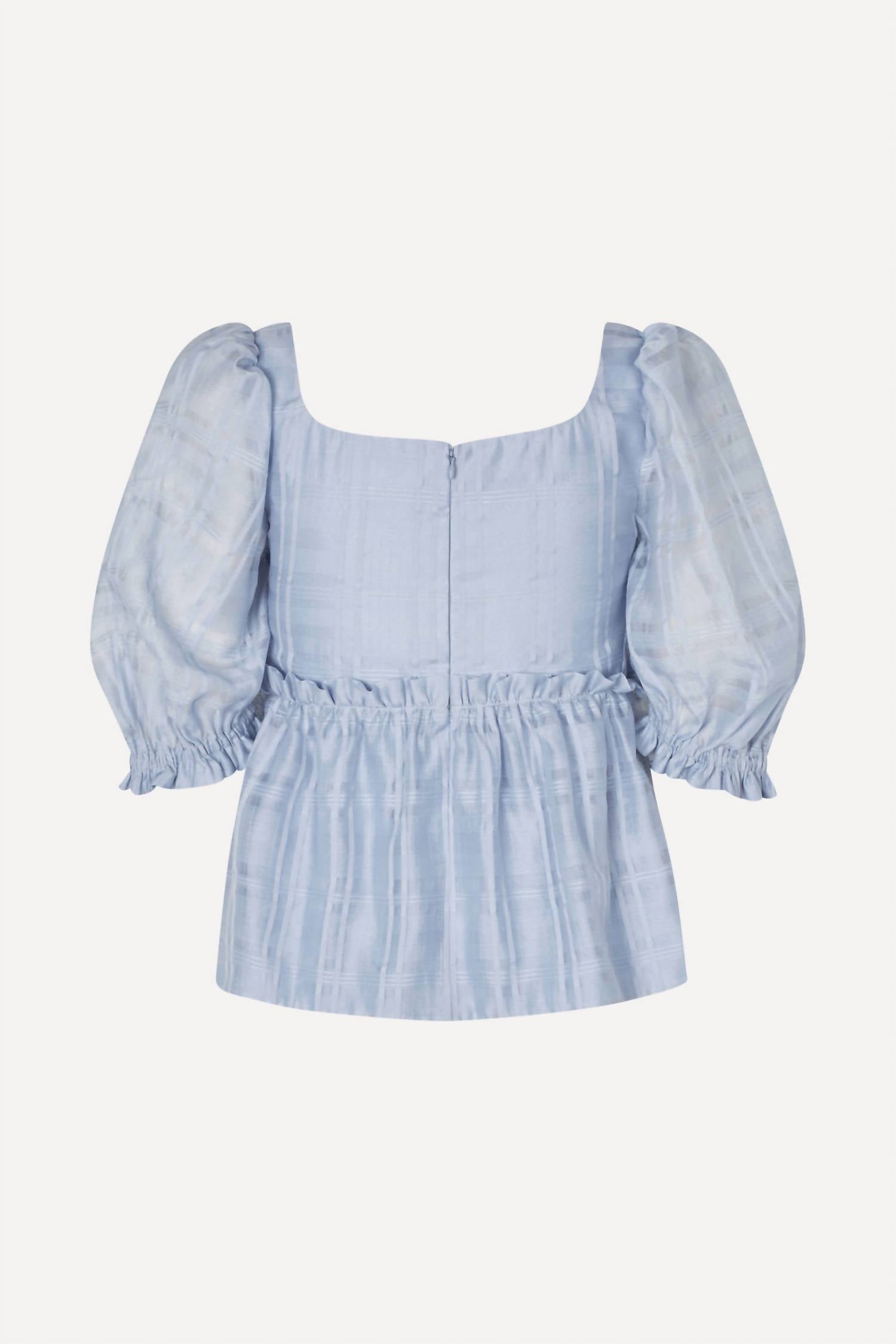 Stine Goya - Sheer Ruffling Puffy Sleeve Top