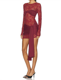 Lioness Midnight Mini Dress in garnet - women's dress - alternate view