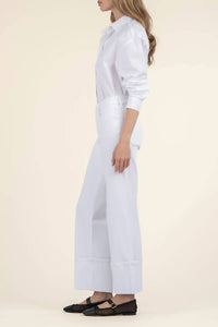 KUT FROM THE KLOTH Charlotte High Rise Wide Leg Jeans in optic white - women's jeans - alternate view