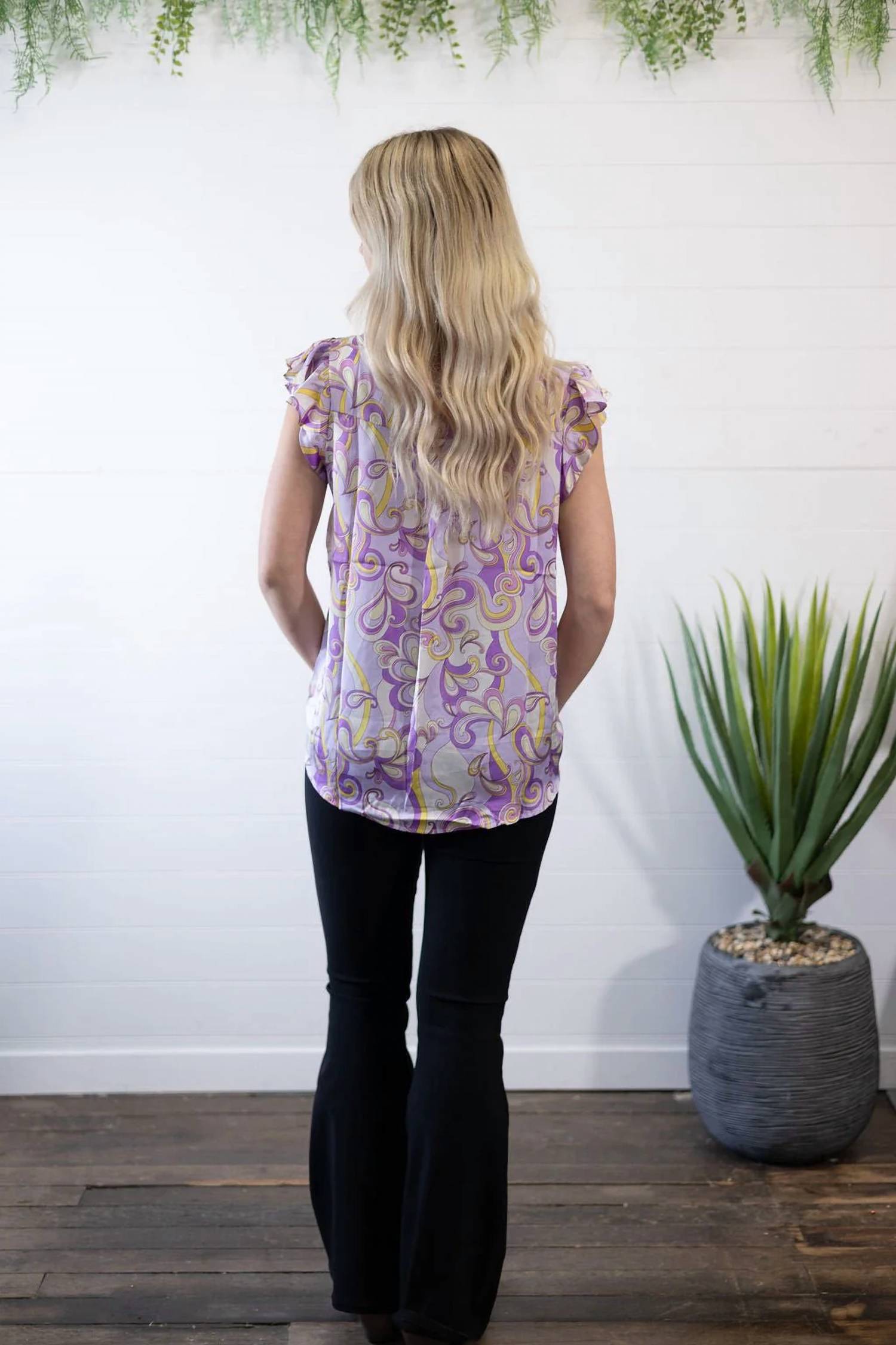 Andree By Unit - Split Neckline Western Satin Blouse
