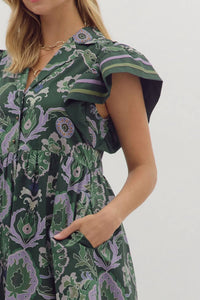 Entro - Printed Midi Dress
