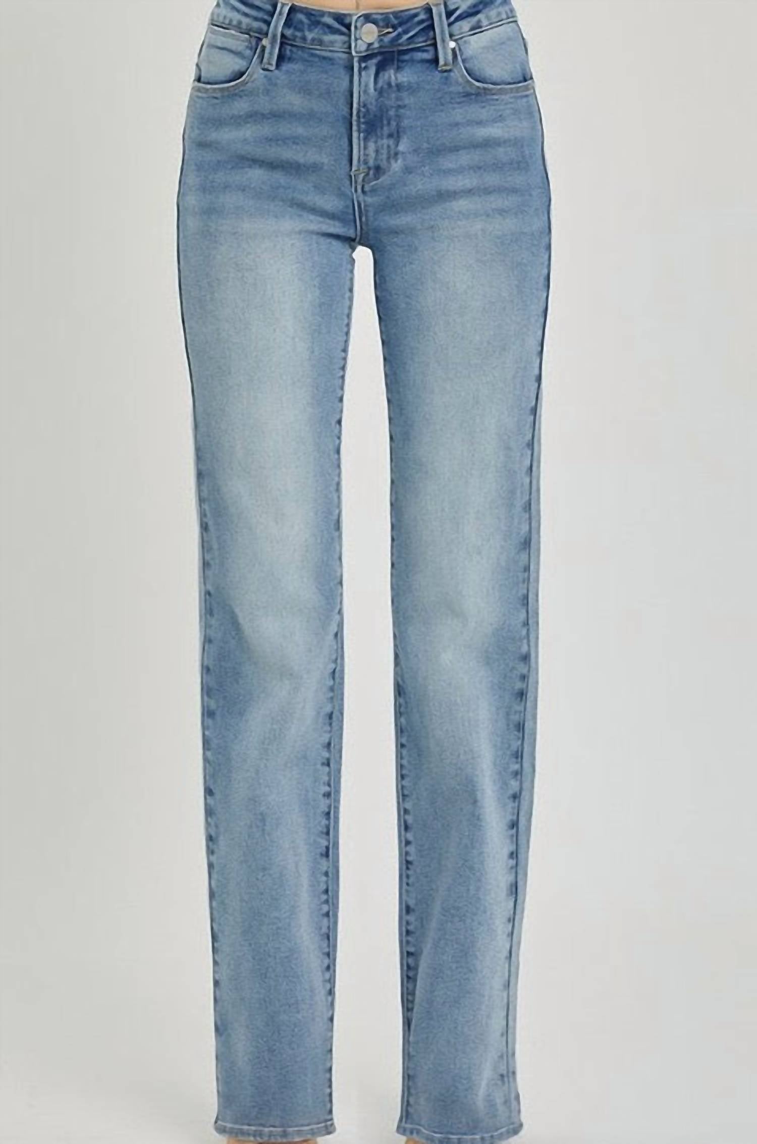 Risen - Mid Rise Straight Leg Jeans