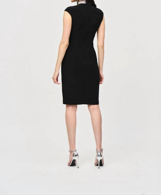 Joseph Ribkoff - Embellished Choker Collar Sheath Dress