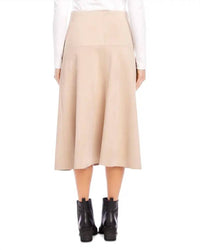 Karen Kane Faux Suede Skirt in almond - women's skirt - alternate view