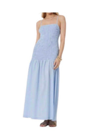 young fabulous & broke Christine Smocked Maxi Dress in cornflower - women's dress