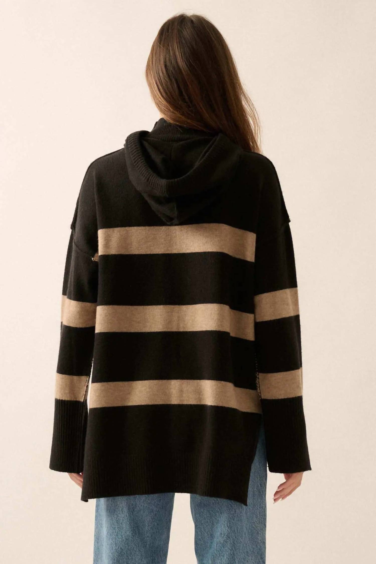 Promesa - Nantucket Sound Striped Mock-neck Hoodie