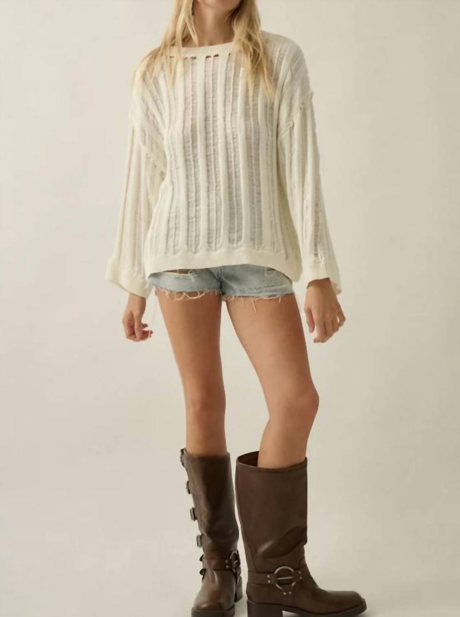Promesa - Livia Semi-Sheer Ladder-Knit Sweater