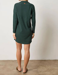Lilla P - Women's Split Neck Collared Dress