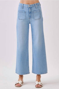 Letter To Juliet - Front Patch Pocket Wide Leg Jeans