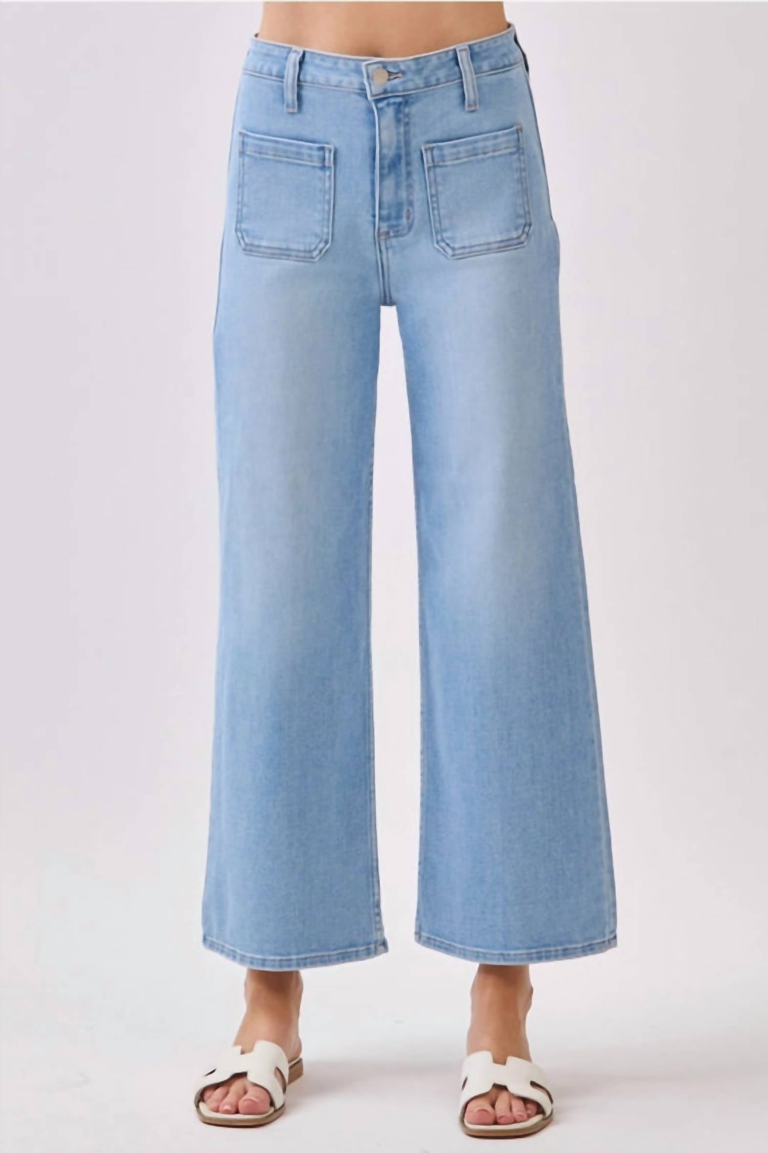 Letter To Juliet - Front Patch Pocket Wide Leg Jeans