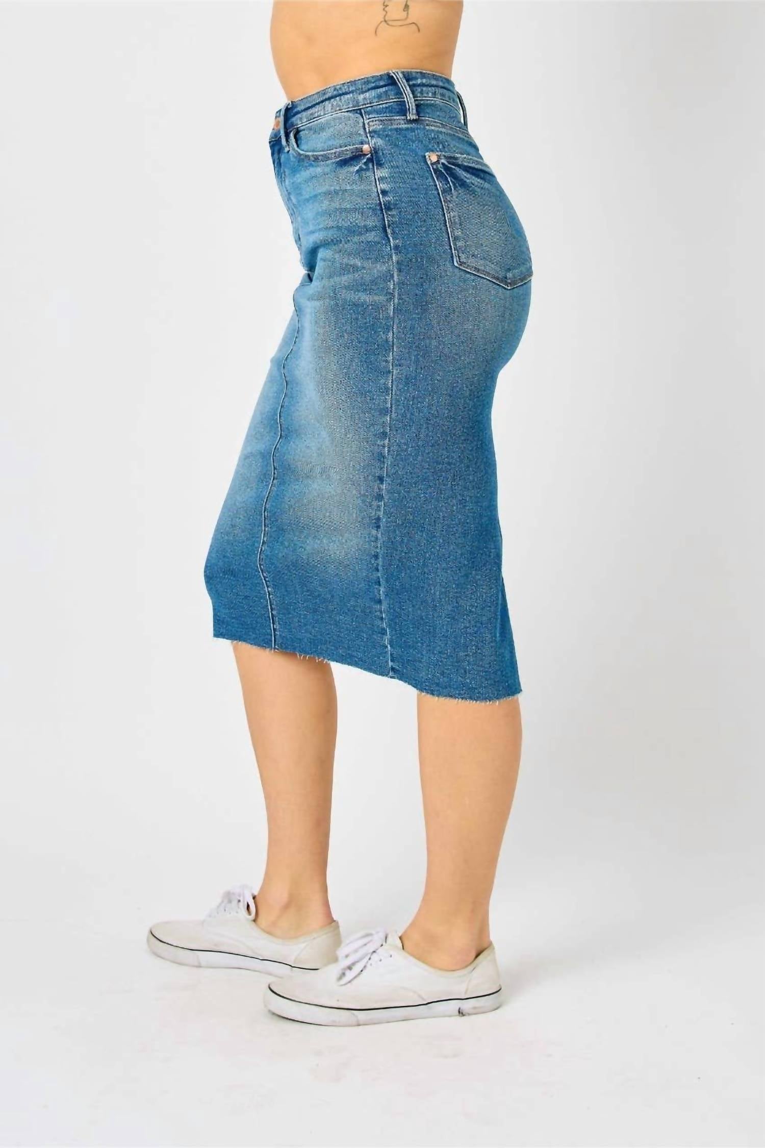 Judy Blue - High Waist Stretchy Midi Skirt