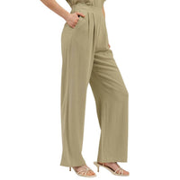 Blu Pepper - High Waist Wide Leg Linen Pants