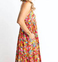Karlie - Floral Scoop Back Tier Maxi Dress