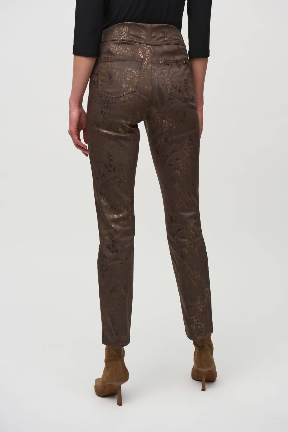 Joseph Ribkoff - Foiled Animal Print Classic Denim Pants