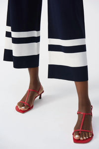 Joseph Ribkoff - Stripe Pull On Wide Leg Culotte Pants