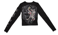Ed Hardy - Women's Panther Snake Long Sleeve Crop Shirt